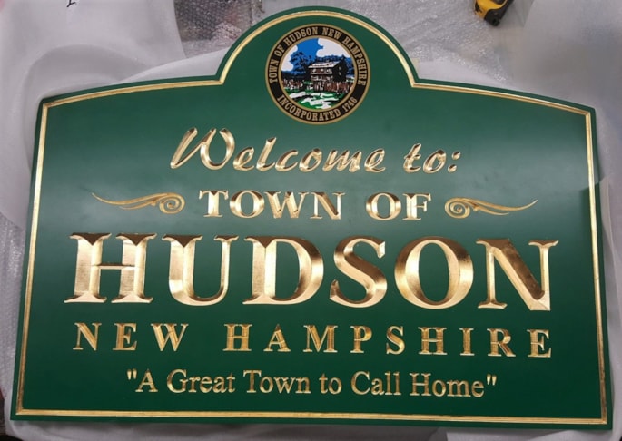 Carved signs Town of Hudson NH Boston